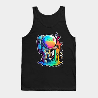 Colorful melting Astronaut Sticker #4 Tank Top